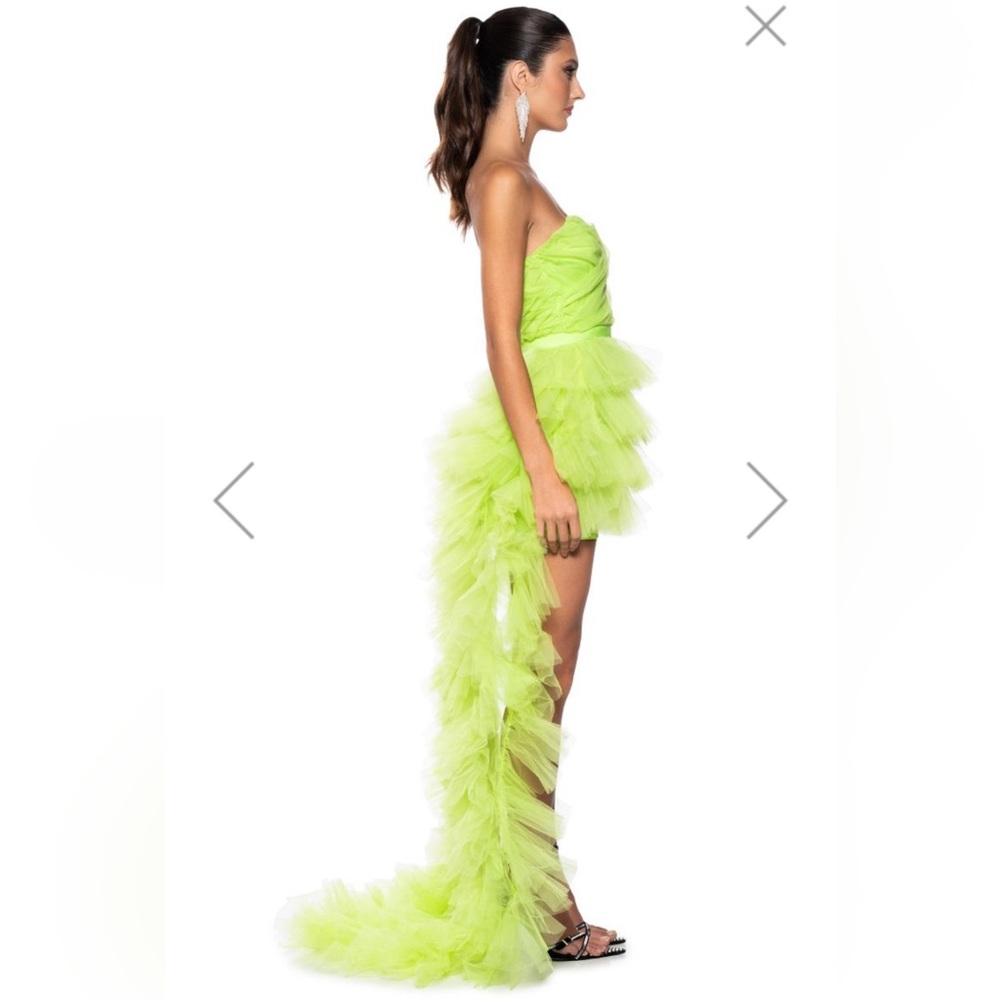 Akira tulle gown lime green